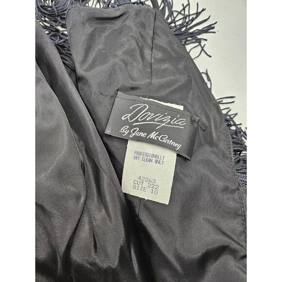 Vtg Deadstock Dovizia by Jane McCartney Flapper Fringe Dress Womens 10 Black - Picture 7 of 8